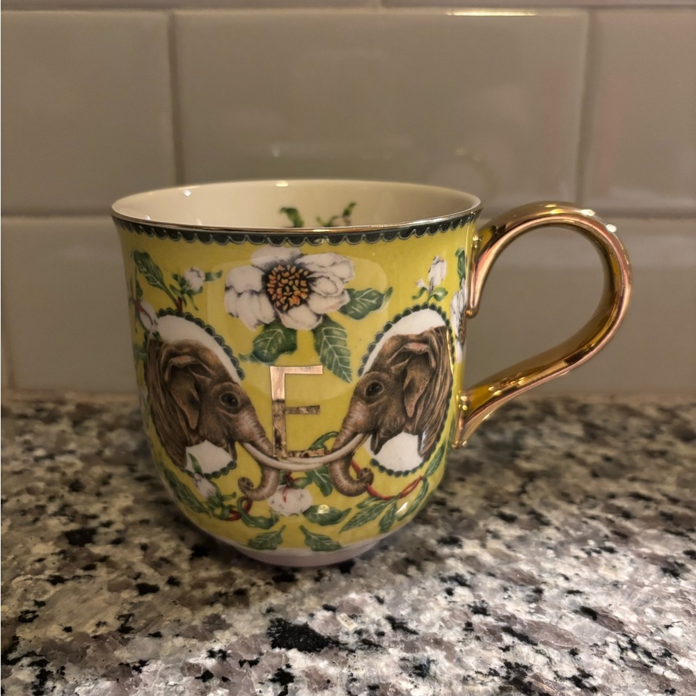 Gold and Yellow Elephant “E” Cup
